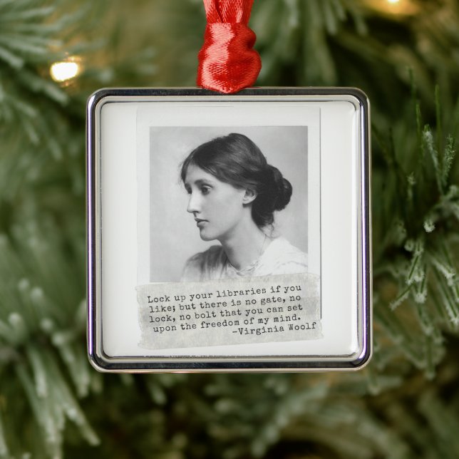 Virginia Woolf Quote - Icons of Women's History Metal Tree Decoration (Tree)