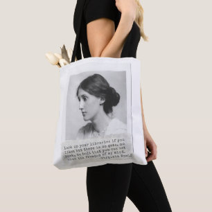Virginia Woolf Quote - Icons of Women's History Tote Bag