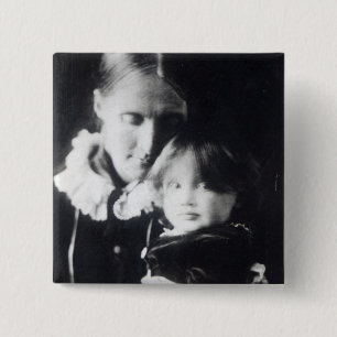 Virginia Woolf, with her mother Julia, 1884 15 Cm Square Badge