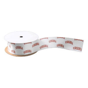 Virginia Wordmark Distressed Satin Ribbon