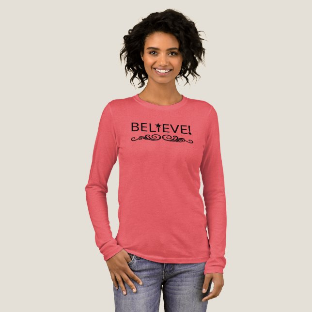 Virginia Wright Believe! Inspirational T-Shirt Tri-Blend Shirt (Full Front)
