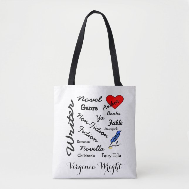 Virginia Wright Writer-Author Words Personalised Tote Bag (Front)