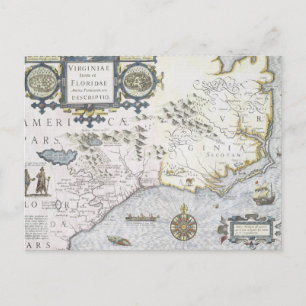 Virginiae Item et Floridae Americae provinciarum 3 Postcard
