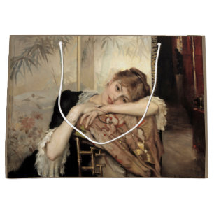 Virginie (The Parisian Woman) (by Albert Edelfelt) Large Gift Bag