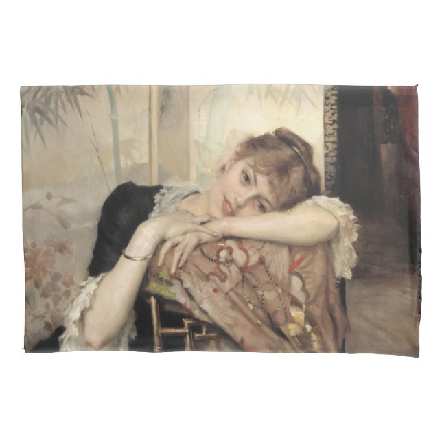Virginie (The Parisian Woman) (by Albert Edelfelt) Pillowcase (Front-Left)