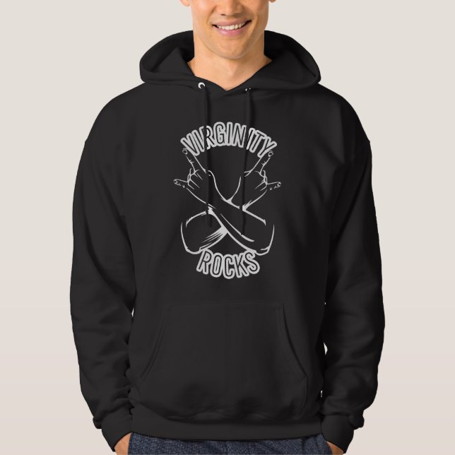 Virginity Rocks Hoodie (Front)