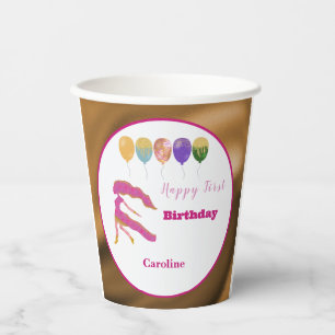 Virgo 1st Birthday Gold Foil Elegant Zodiac Paper Cups