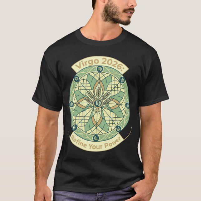 Virgo 2026 Zodiac Mandala | Earth Sign Astrology A T-Shirt (Front)