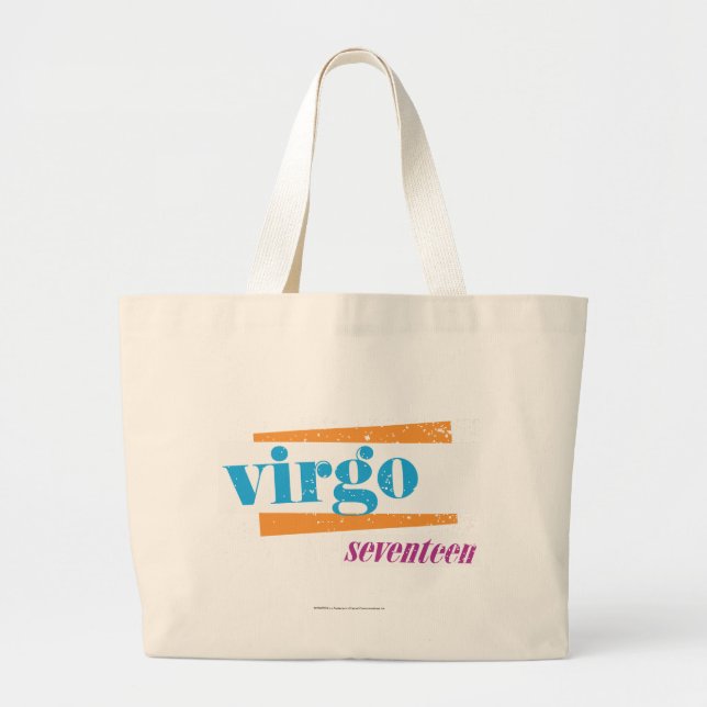 Virgo Aqua Large Tote Bag (Front)