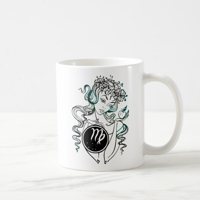 Virgo Art Deco Lady Coffee Mug (Right)