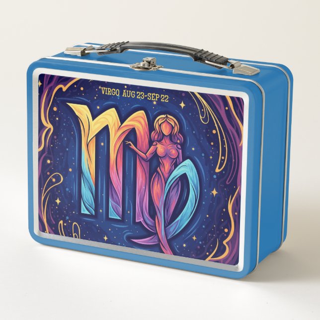 Virgo Astrological Sign Metal Lunch Box (Front)