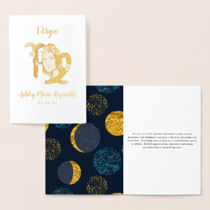 Virgo Astrology   Personalised Zodiac Sign Foil Card