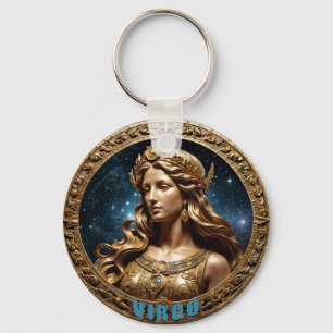 Virgo astrology sign key ring