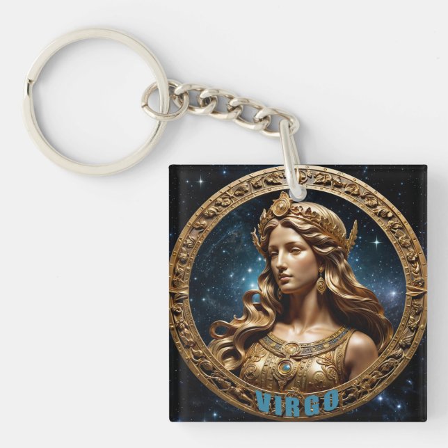 Virgo astrology sign key ring (Front)