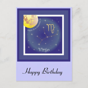 Virgo August 23 to September 23 Postkarte Postcard