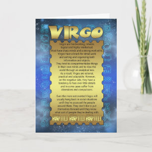 Virgo Birthday Card - Zodiac Birthday Card - Virgo