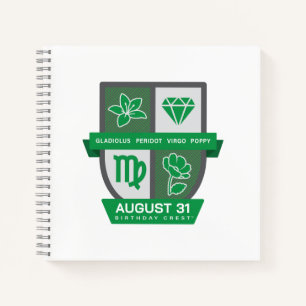 Virgo Birthday Crest™ for August 23-31 Notebook