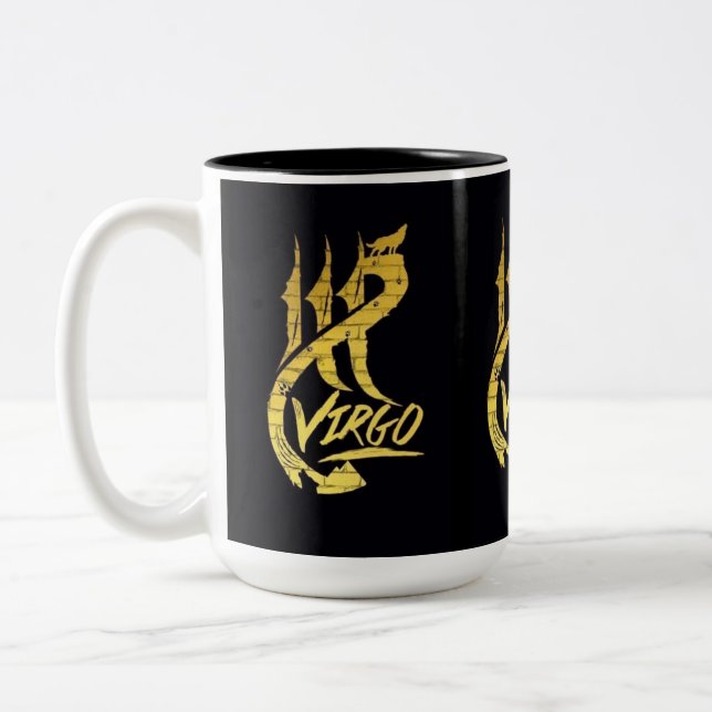 VIRGO BROOKLYN  Two-Tone Mug, 15 oz Coffee Mug (Left)