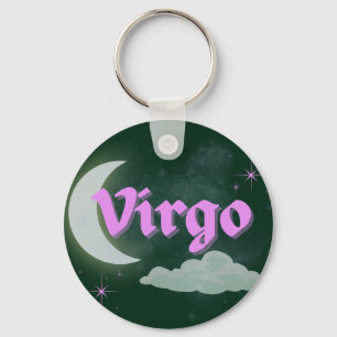 Virgo Celestial Aesthetic Dreamy Moon Cloud Stars Key Ring