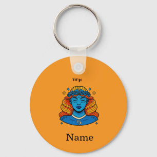 Virgo Celestial Goddess - Aesthetic Zodiac Art Key Ring