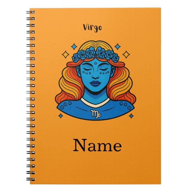 Virgo Celestial Goddess - Aesthetic Zodiac Art Notebook (Front)