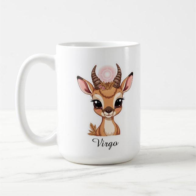 Virgo Celestial Zodiac Mug - Aesthetic Deer Art (Left)