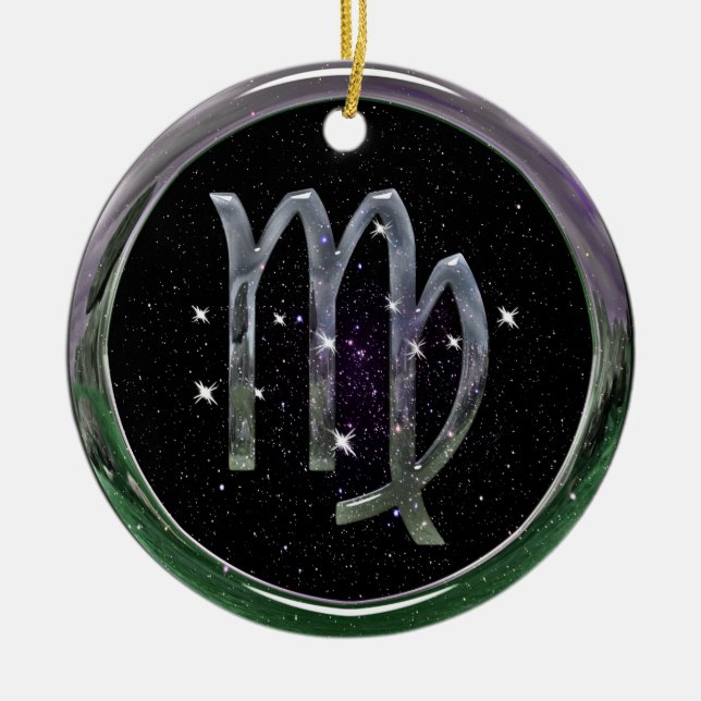 Virgo Ceramic Tree Decoration (Front)