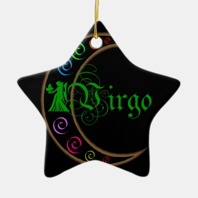 Virgo Ceramic Tree Decoration (Front)