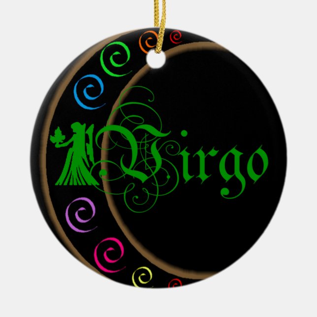Virgo Ceramic Tree Decoration (Front)