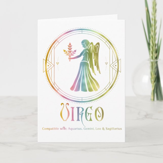 Virgo Compatibility Birthday Greeting Card (Front)