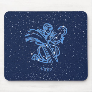 Virgo Constellation and Zodiac Sign with Stars Mouse Pad