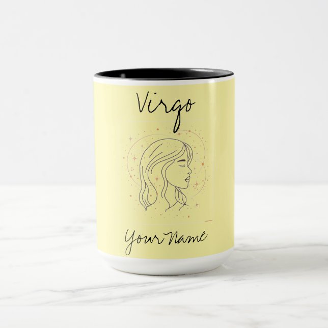 Virgo Constellation Art in Minimalist Style Mug (Center)
