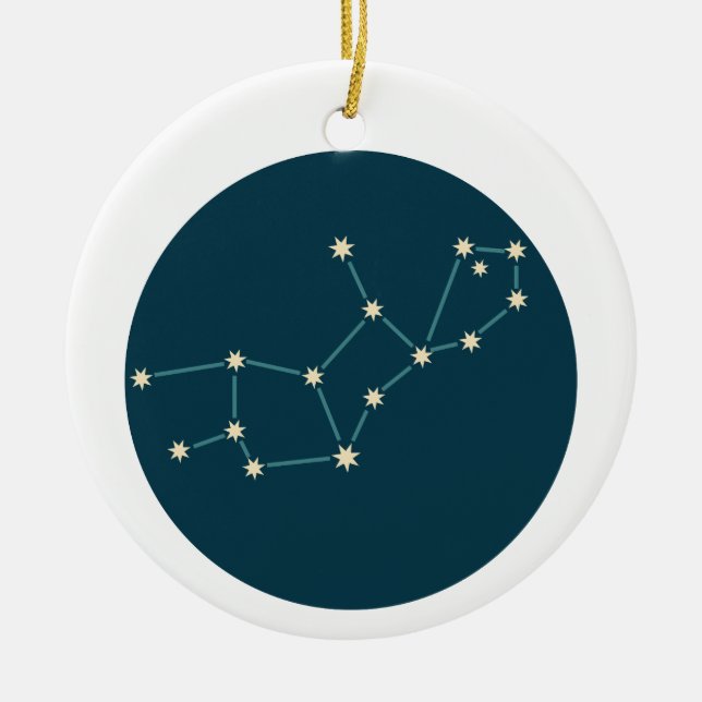 Virgo Constellation Ceramic Tree Decoration (Front)