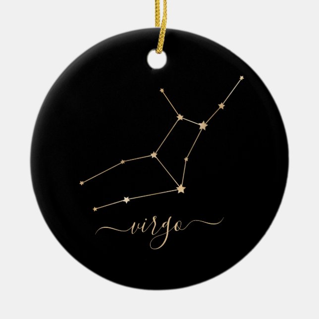 Virgo Constellation Ceramic Tree Decoration (Front)