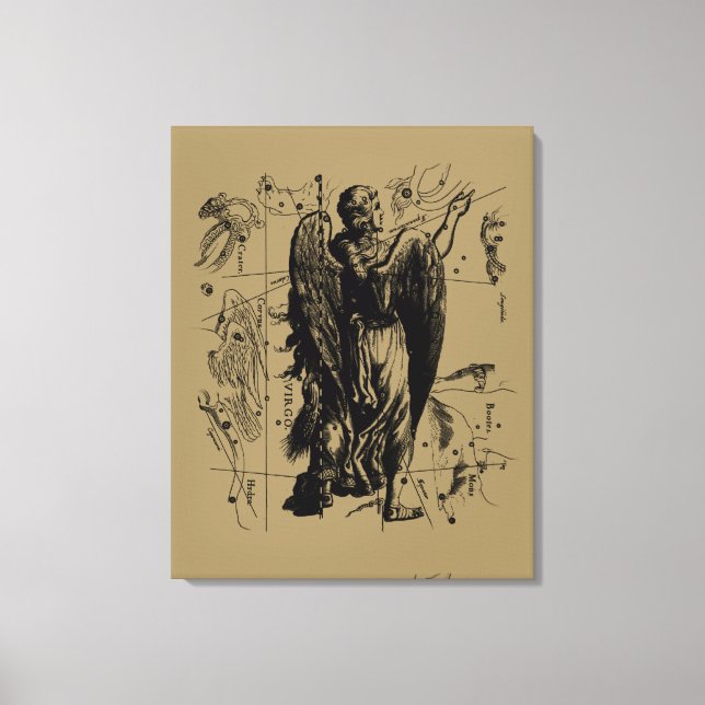 Virgo Constellation Hevelius 1690 Aug 23  Sept 22 Canvas Print (Front)