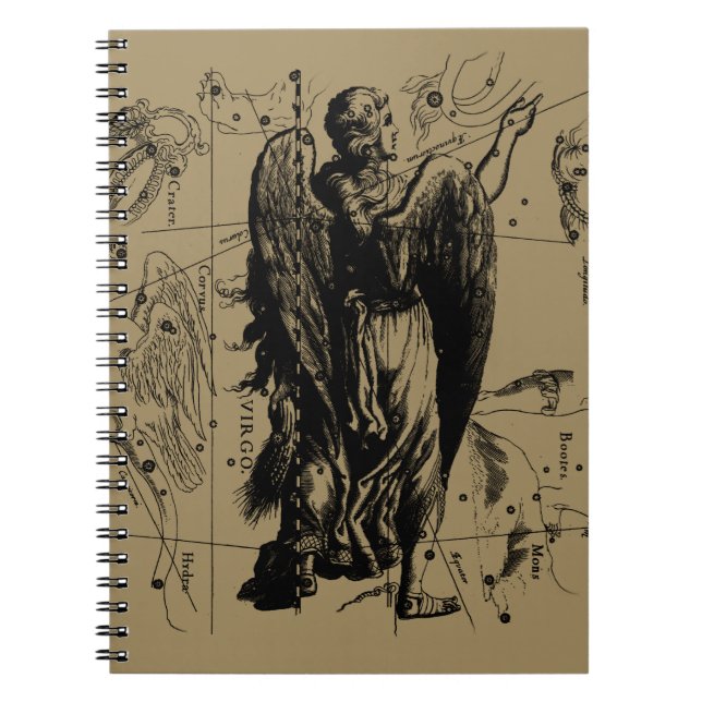 Virgo Constellation Hevelius 1690 Aug 23  Sept 22 Spiral Notebook (Front)