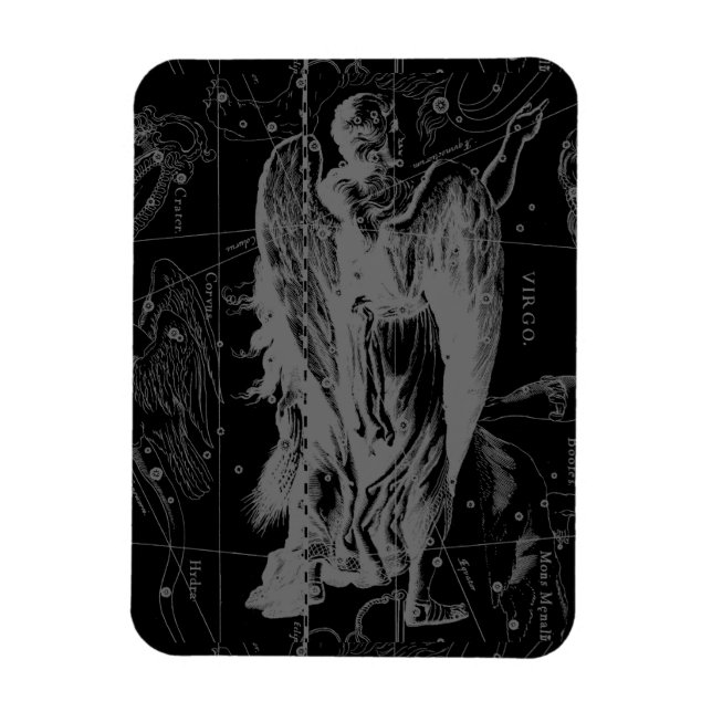 Virgo Constellation Hevelius 1690 Vintage Magnet (Vertical)