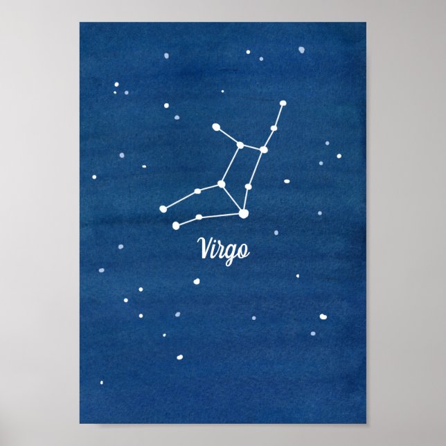 Virgo Constellation Stars Night Sky Poster (Front)
