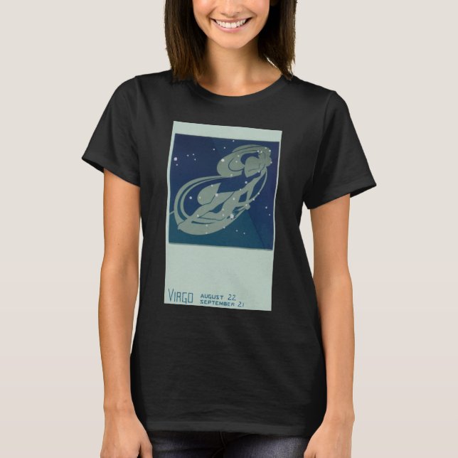 Virgo Constellation Vintage Zodiac Astrology T-Shirt (Front)
