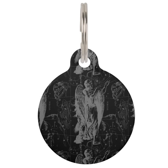 Virgo Constellation Zodiac Map Hevelius 1690 Pet Tag (Back)