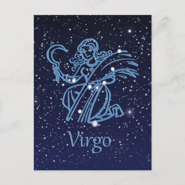 Virgo Constellation & Zodiac Sign with Stars Postcard (Front)