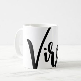 Virgo Custom Zodiac Sign Graphic Hand Writing Coffee Mug