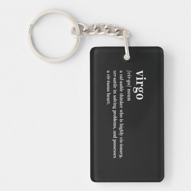Virgo Definition Aesthetic Astrology Gift Key Ring (Front)