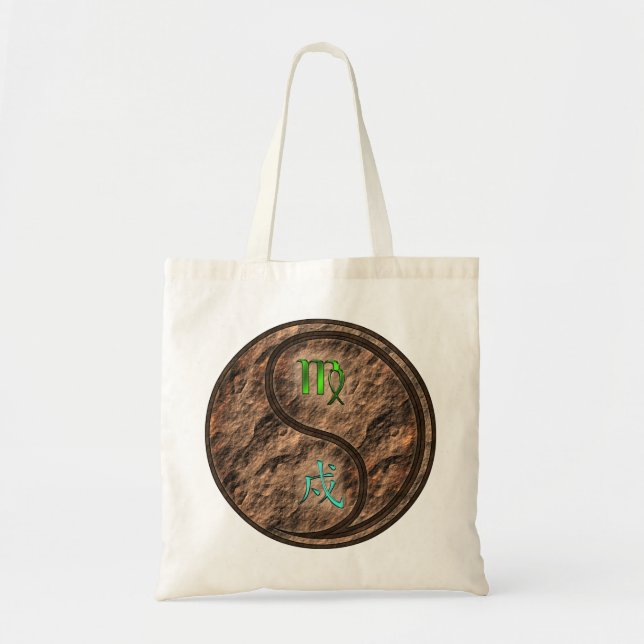 Virgo & Earth Dog Tote Bag (Front)
