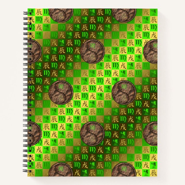 Virgo & Earth Dragon Spiral Notebook (Front)
