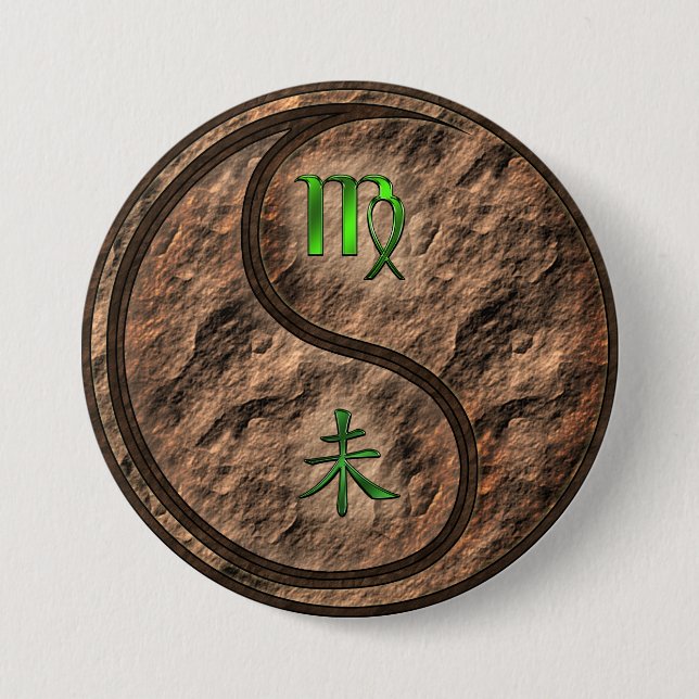 Virgo & Earth Goat 7.5 Cm Round Badge (Front)