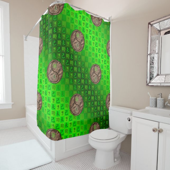 Virgo & Earth Goat Shower Curtain (In Situ)