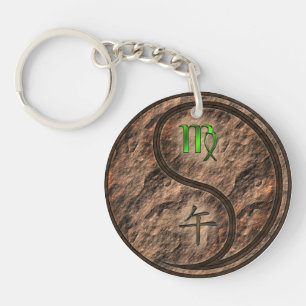 Virgo & Earth Horse Key Ring