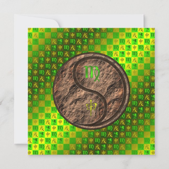 Virgo & Earth Monkey Card (Front)