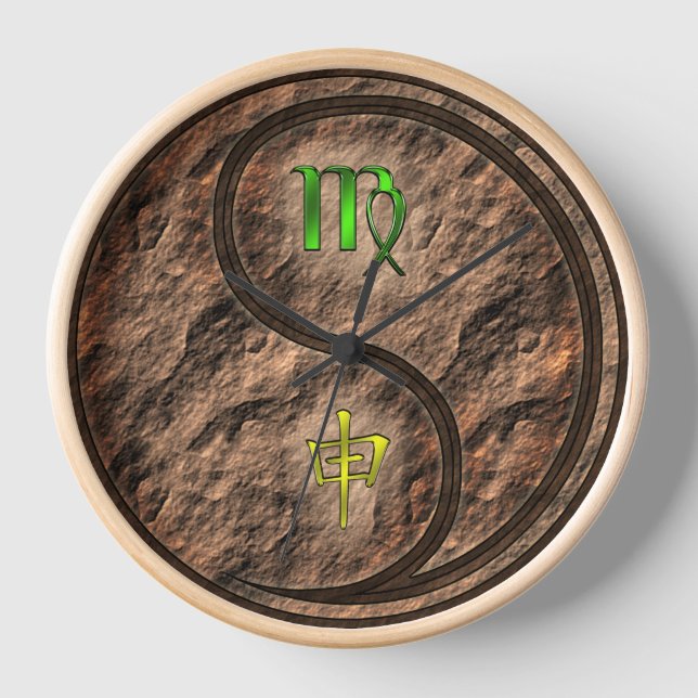 Virgo & Earth Monkey Clock (Front)